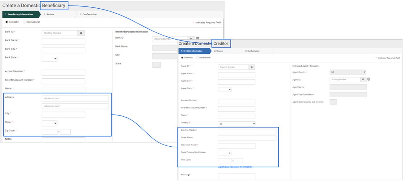Create Domestic Creditor Example